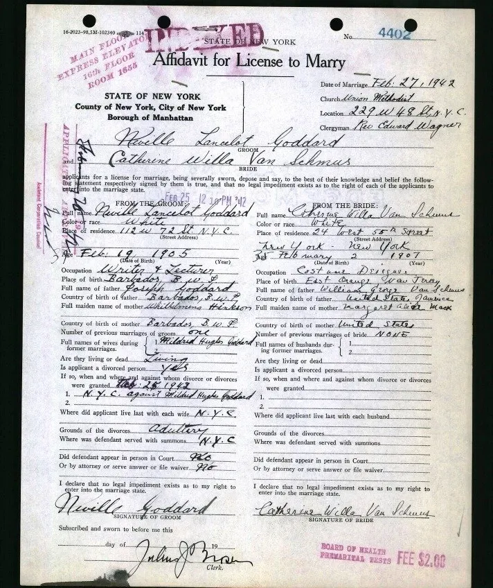 Neville Goddard: Explicación del divorcio por adulterio y el registro militar "separados, sin dependientes"